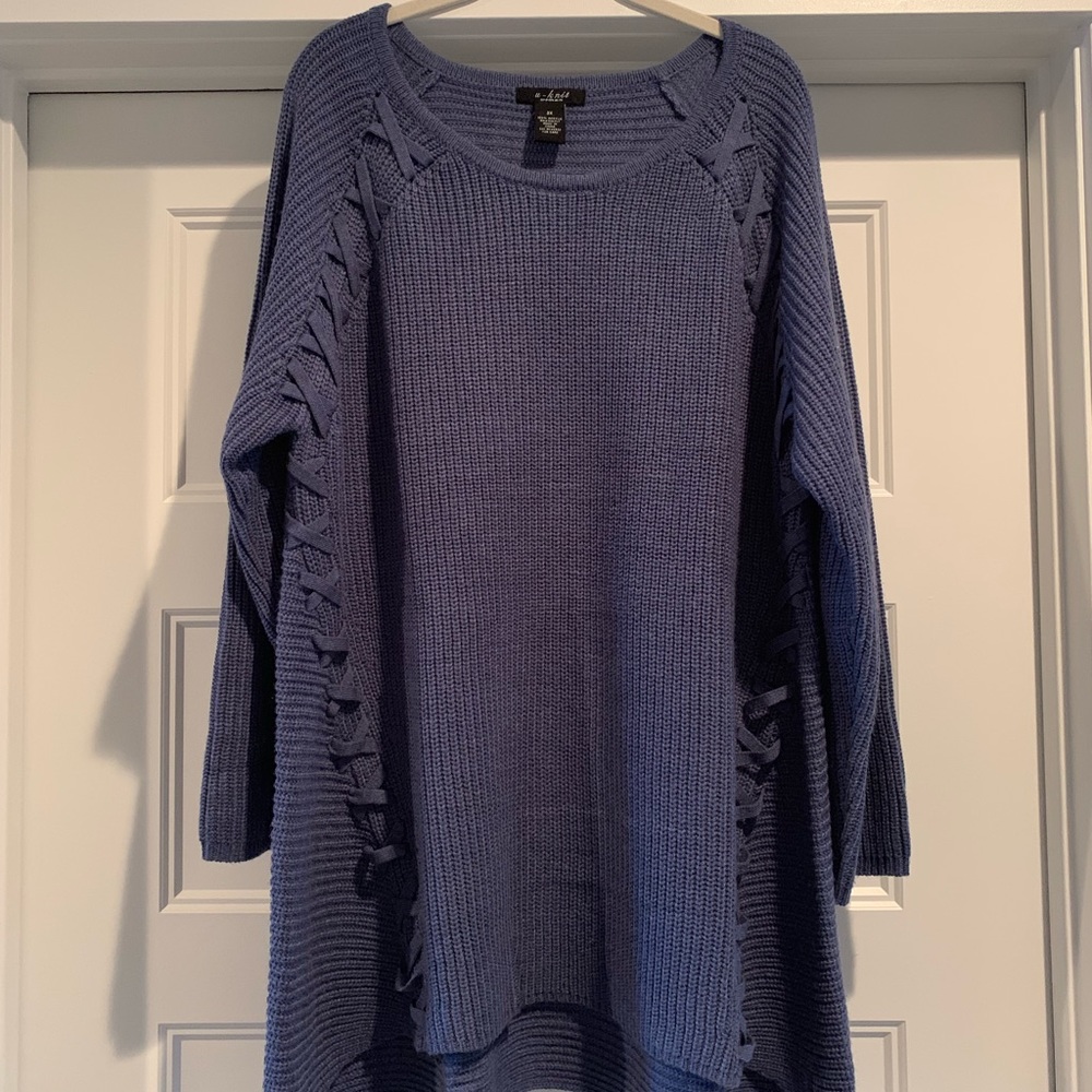 Blue U-Knit woman’s sweater worn once!
